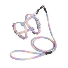 Weiches Polyester-Sicherer Katzen-Geschirr mit Leine Set, Farbverlauf, Größe S, 15-20 cm Halsumfang