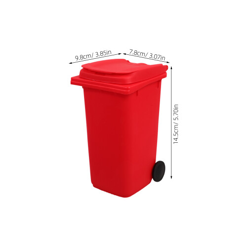 4St Mini Mülleimer Stiftehalter Mit Deckel Und Rollen 2