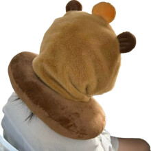 Neck Pillow New Figure Hooded UShaped Pillow Soft Capibala Water Porpoise Hat Travel Pillow