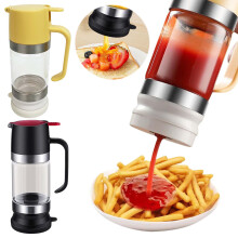 High Borosilicate Glass Honey Dispenser, 300ml, Press-Action No-Drip, Thermal Shock Resistant, Easy Clean – Compatible with Kitchen Sauces