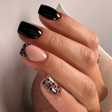 Uñas postizas cuadradas estilo francés, 24 unidades, 12 tamaños.
