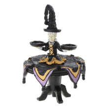 Halloween witch tabletop display stand with hat and candy