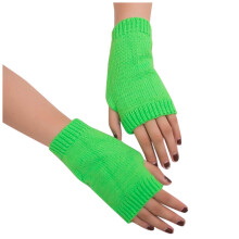 Vingerloze gebreide winterhandschoenen voor meisjes, groen