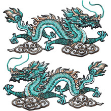 Chinesischer Drachen-Stickaufnäher mit Wolkenmotiv zum Aufnähen für Kleidung, Rucksackdekoration, DIY-Bastelarbeiten