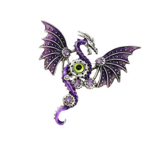 Dragebrosje i legering, galvanisert, 6,2 x 6 cm