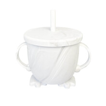 Double Ear Antidrop Silicone Straw Cup, Leak-Proof Food-Grade Coffee Cup with Lid & Straw, Portable for Travel/Picnics/Daily Use – White, One Size