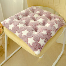 Square Plush Star Chair Cushion with Ties – Washable, Breathable 16x16" Purple Seat Pad for Indoor/Outdoor Dining, Kitchen, Garden & Patio Chairs