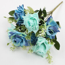 Decorazioni per San Valentino: Rose artificiali in seta con steli – Bouquet di rose finte per matrimoni, anniversari, centrotavola – Compatibile