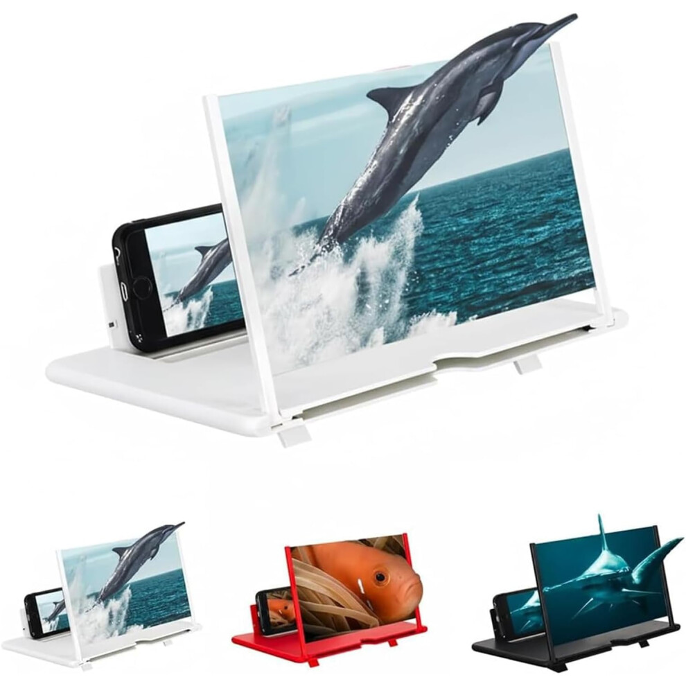 2025 Upgraded Hd 3D Foldable Screen Magnifier, Portable 10Â20" Smartphone Amplifier For Movies, Videos & Gaming (, 12") Black 9551475134598
