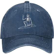 Καπέλο μπέιζμπολ Skeleton Skateboard Denim – Ρυθμιζόμενο