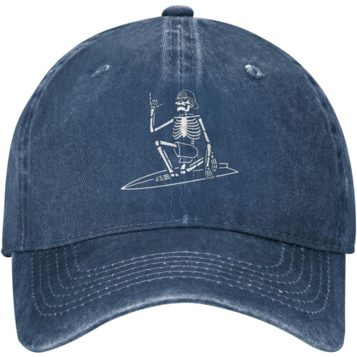Καπέλο μπέιζμπολ Skeleton Skateboard Denim – Ρυθμιζόμενο