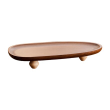 Wooden Tray Wooden High Leg Tray Irregular Inventory Heart Plate Snacks Household Storage Tray