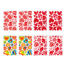 194 Pcs Valentine's Day Window Clings PVC Stickers 8 Sheets Heart-Shape Window Glass Decal for Valentine's Party Decorations