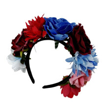Haarband mit künstlichen Blumen – Mehrfarbiges Stoffhaarband