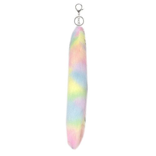 Chaveiro de pelúcia com cauda de raposa falsa, 40 cm/25 cm