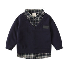 Karierter Taschenmantel für Kleinkinder – Langärmliges, lässiges Oberteil, gemütlicher Herbst-Winter-Stil, ideal für Zuhause und draußen