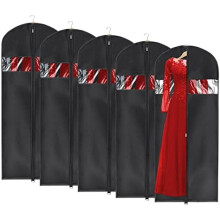 Garment Bag Suit Bag for Storage and Travel 60 inches, Lightweight Study Full Zipper Washable Suit Cover for Dresses, Suits, Coats, Set of 5