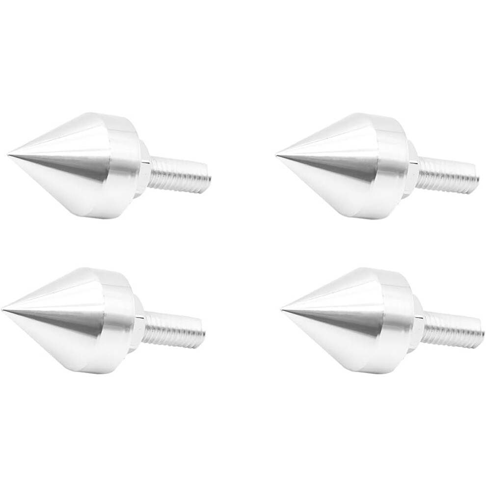 4Pcs Aluminum Anti-Theft Spike License Plate Screws, Universal For Sedan/Suv/Truck (Silver), Compatible With Standard Plates 9327961697300