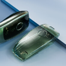 Conjunto de 2 chaves Mercedes-Benz, compatível com os modelos E200C, C260L, GLC e A200S. Capa transparente em TPU para chaves.