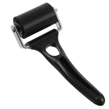 Printmaking Tool Wheel Dispensing Paper Shape Hand Roller Vinyl Rubber Black 2pcs