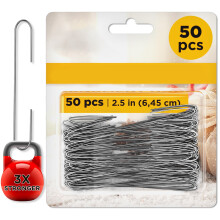 Ornament hooks for Christmas tree, 50 silver metal hangers, sturdy reusable hooks for holiday decorations, easy to use ornament hangers, silver