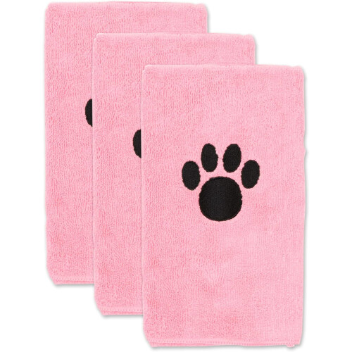 Pet Grooming, Embroidered Microfiber Towel Drying Collection, 15x30