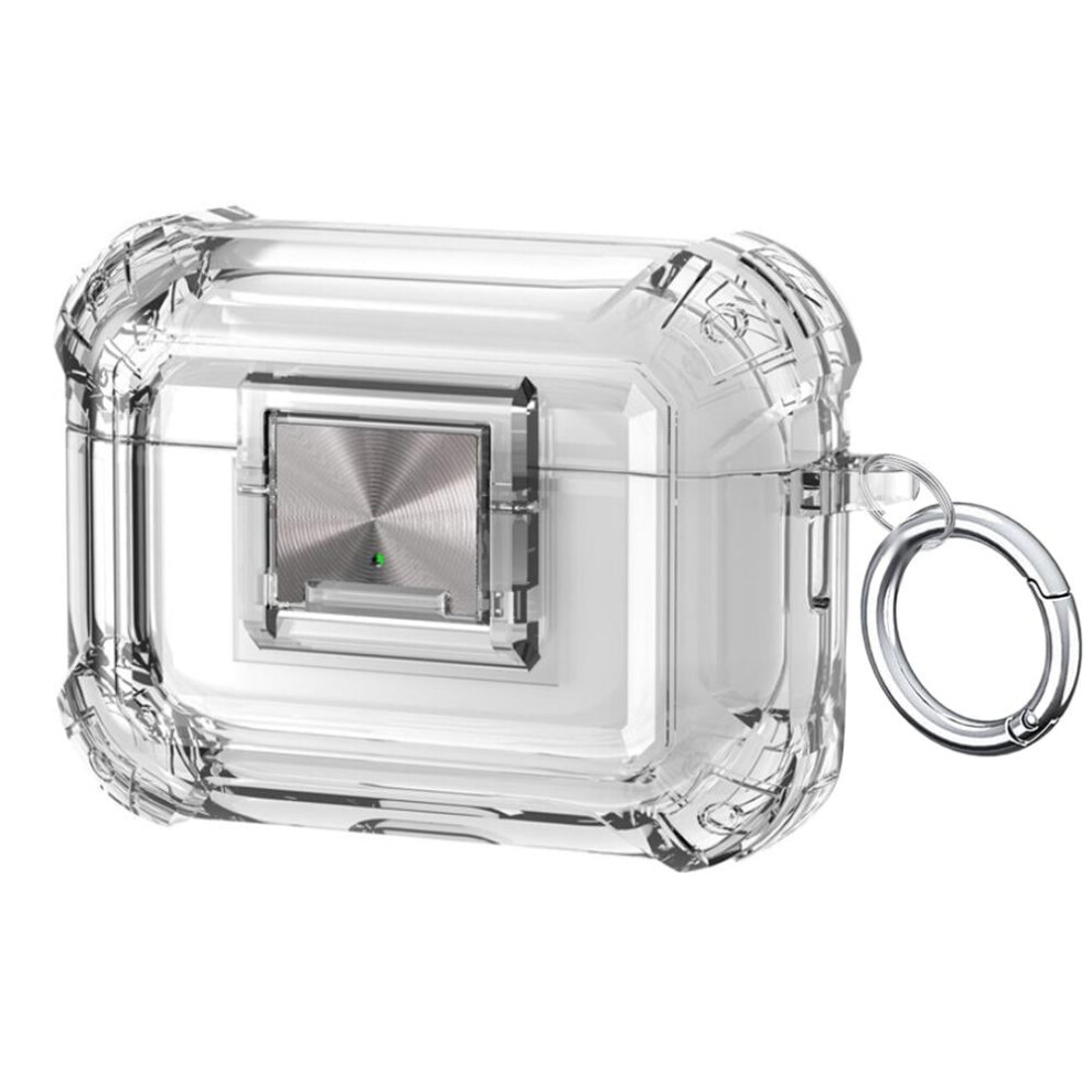 Shockproof Tpu Case For Airpods Pro 3 Â Crystal Clear, Slim Fit, Metal Edge, Anti-Scratch, Wireless Charging Compatible Silver/Black 9340959221950