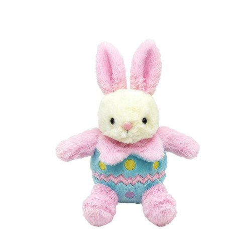 Easter Bunny Stuffed Animal with Easter Eggshell,9.8 inch Easter Bunny Plush Hide in Easter Egg Plush for All(Pink)