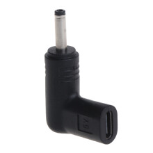 Ionchur Baineann Cineál C go Cuibheoir Muirir Cumhachta 3.5mm x 1.35mm, Cuibheoir Cumhachta Tiontaire 90 Céim