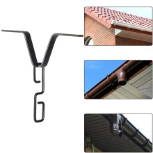 V-Shaped Rain Chain Gutter Adapter for Downspout, Iron V-Hook Connector, Compatible with Rain Chimes & Water Diverter Accessories