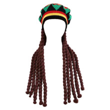 Gehaakte dreadlockmuts, pet voor straatfoto's, warme pullovermuts, casual muts met vlechtwerk, cosplay-feestaccessoiresmuts