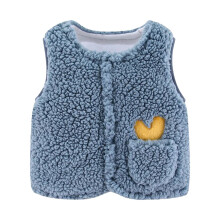 AWZXDE Baby Kids Windproof Solid Vest Sleeveless Winter Warm Plush Outerwear Baby Coat For 6 Months To 3 Years Blue,18-24 Months