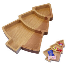 Baking Trays,Christmas Snacks Dried Fruit Candy Wooden Tray Christmas Snowman Christmas Tree Shape Tray Restaurant And Family