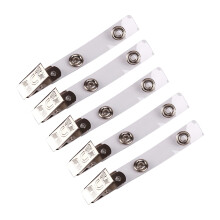 10 clips metálicos para credenciales con correas de PVC transparente, clips metálicos de doble orificio de primera calidad para tarjetas de