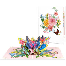 3D Pop Up Cards, Butterfly Flower Greeting Cards with Envelope for Any Occasion, Mother's Day Gift, Anniversary, Birthday, Valentine, Christmas