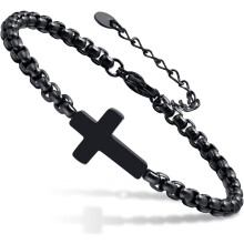 Bracelet croix en acier inoxydable pour hommes et femmes –