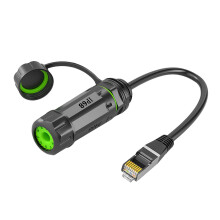 Vandtætte RJ45-koblingsstik, højhastigheds dataoverførsel CAT6 Ethernet-kabelforlænger Støvtæt RJ45-kobling