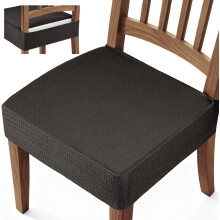Conjunto de 2 capas protetoras para cadeiras de jantar, sem capas para o encosto, elásticas, removíveis e laváveis, pretas.