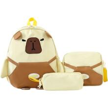 Rucsac Capybara pentru unisex, seturi de genți amuzante cu cutie de prânz, penar, 3 în 1, geantă de umăr, geantă de cărți, rucsac mare casual