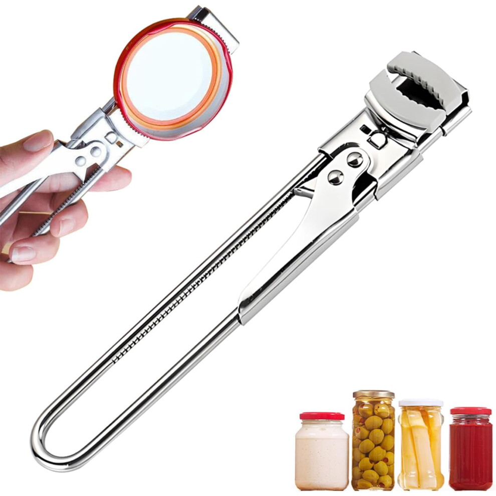 Adjustable Stainless Steel Jar Opener,2026 New Handy Rubber Bottle Jar Opener,Gripper Tight Lid Opener,Multifunctional Bottle for Weak Hands