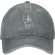 Skelett Skateboard Denim Baseball Cap Justerbar