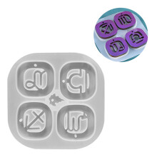 Molde de silicone para pingente com os 12 signos do zodíaco, ideal para artesanato em joias. Ferramenta reutilizável para fundição de silicone.