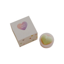 Love Heart Scented Candle – Cute Pink Aromatherapy Candle in Clear Jar with Gift Box – Ideal for Romance, Relaxation & Home Decoration (3.8cm)