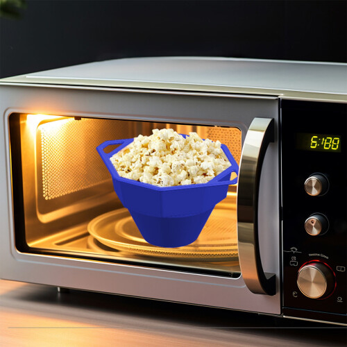 Bol à popcorn pliable en silicone alimentaire, compatible micro-ondes