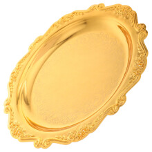 Plateau de service en fer doré au design vintage, idéal pour une décoration de mariage élégante et des amuse-gueules.