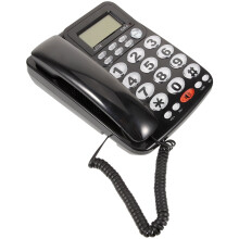 Black PVC landline phone for home office 1 pack