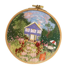 Comprehensive range of embroidery starter kit with garden pattern, kit including E003