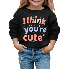 Autumn And Winter New Valentine's Day Fashionable And Interesting Printed Children's Hooded Sweatshirts