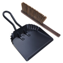 Ensemble pelle et balai en métal robuste avec poils épais, outils de nettoyage manuels pour terrasse, animaux et voiture