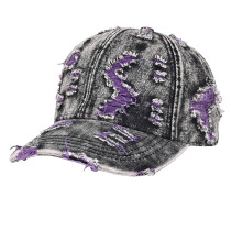 Baseballkasket i denim med slid – justerbar snapback,